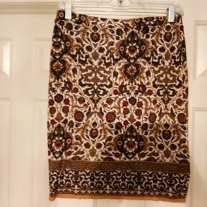 Max Studio boho paisley print stretch skirt, s